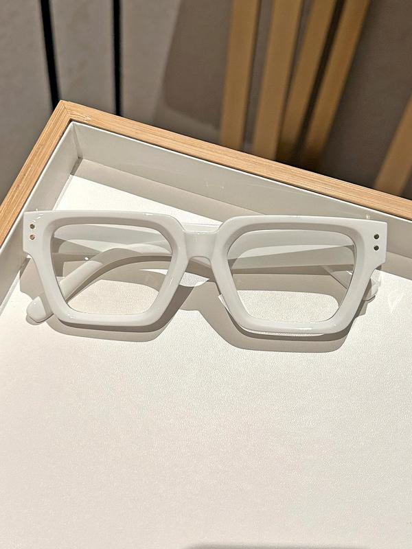 Simple Square Frame Eyeglasses, Basic Fashion Eyeglasses for Women & Men, Fashion Eyeglasses for Work, Daily Decor, Perfect for Student Daily Use