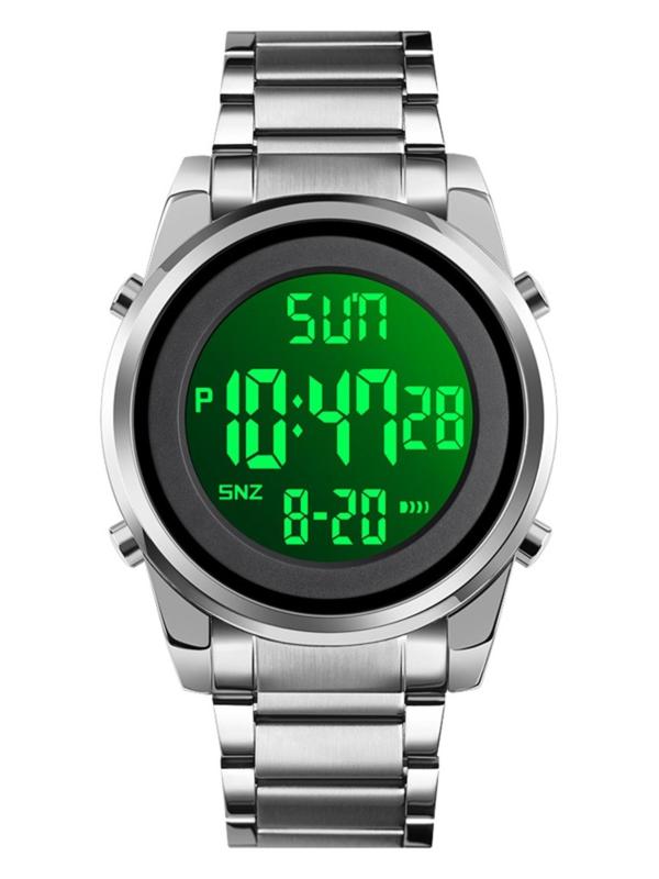 Men's Fashion Digital Watch, Casual Round Dial Digital Watch with Alarm & Calendar & Led Display, Waterproof Sports Watch for Men