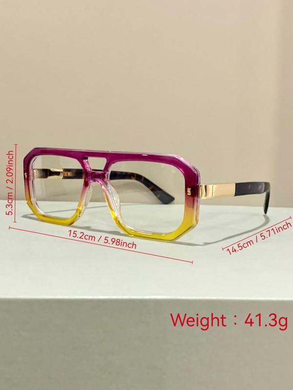 Unisex Street Trend Colorblock Aviator Eyeglasses, Trendy Casual Eyeglasses for Everyday Use, Fashion Accessories for Outdoor Activities