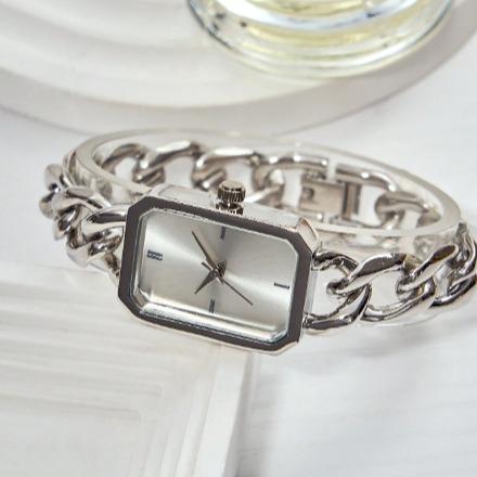 Women's Small Stainless Steel Chain Link Quartz Watch