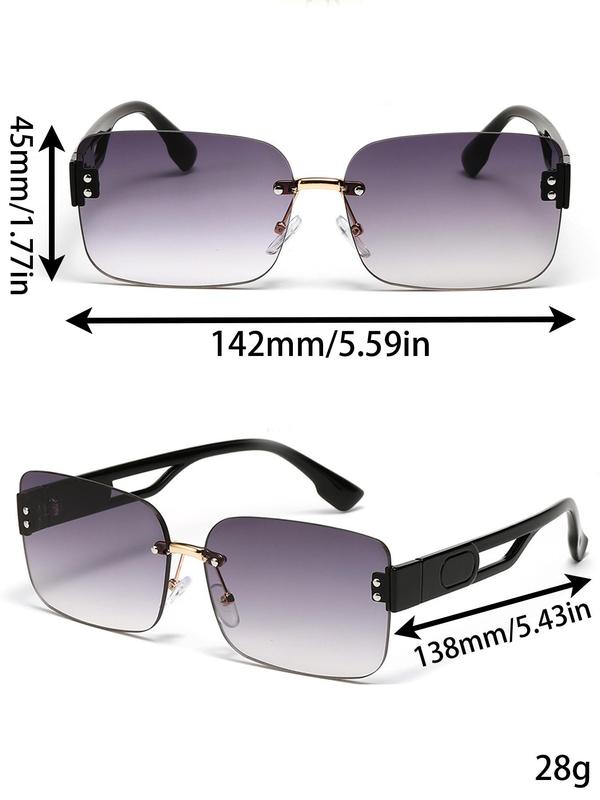 Square Frame Sunglasses (1 Pair), Vintage Trendy Sunglasses for Everyday Use, Fashion Accessories for Outdoor Activities