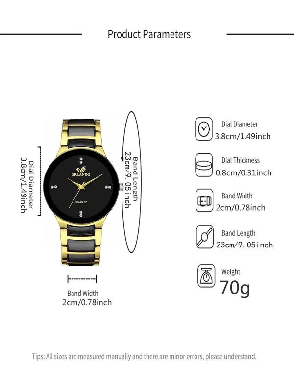 Men's Business Round Dial Quartz Watch, Fashion Steel Strap Wristwatch, Summer Trendy All-match & Exquisite Watch for Gift