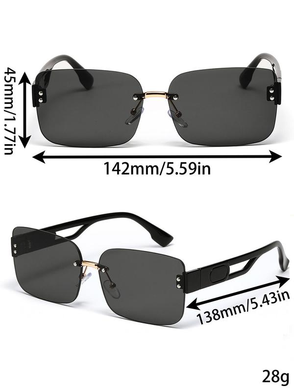 Square Frame Sunglasses (1 Pair), Vintage Trendy Sunglasses for Everyday Use, Fashion Accessories for Outdoor Activities