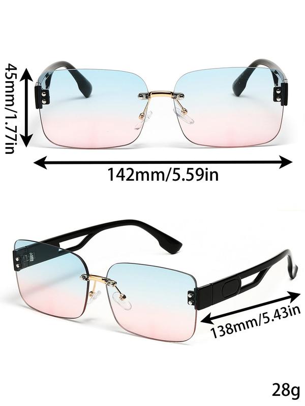 Square Frame Sunglasses (1 Pair), Vintage Trendy Sunglasses for Everyday Use, Fashion Accessories for Outdoor Activities