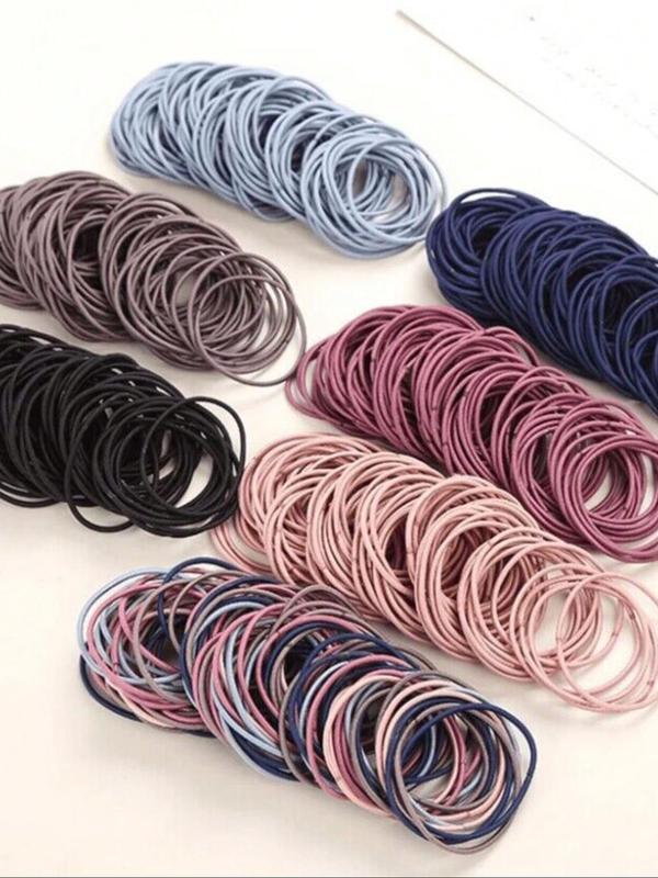 Solid Color Elastic Hair Tie, Casual Simple Hair Tie, Daily Casual Hair Accessories for Women & Girls