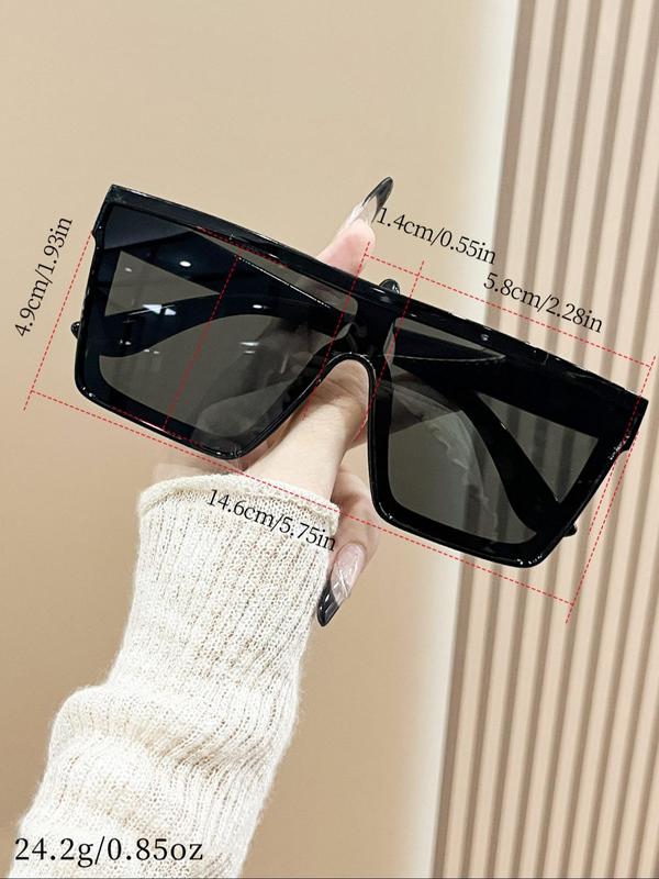 Unisex Fashionable All-match Mirror Lens Sunglasses, Designer Sunglasses, Vintage Trendy Flat Top Sunglasses for Everyday Use, Fashion Accessories for Outdoor Activities